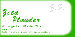 zita plander business card